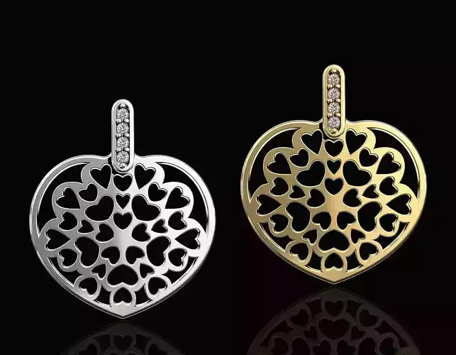 Hearts in Heart Pendant