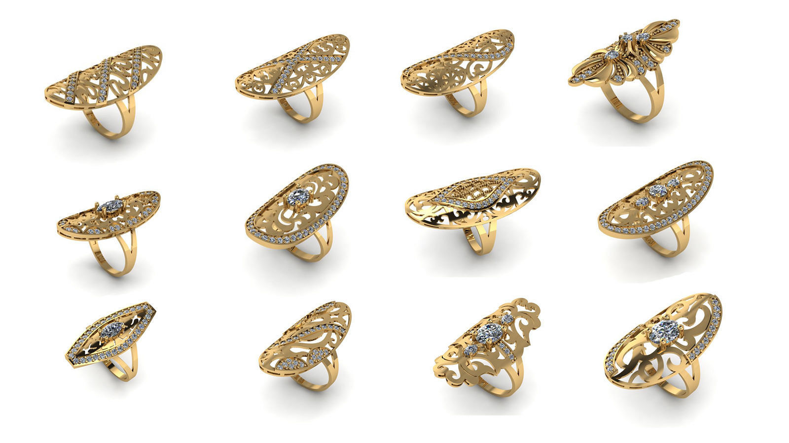 Fashion Jewelry Ring 3D print model 3D Model Collection_13