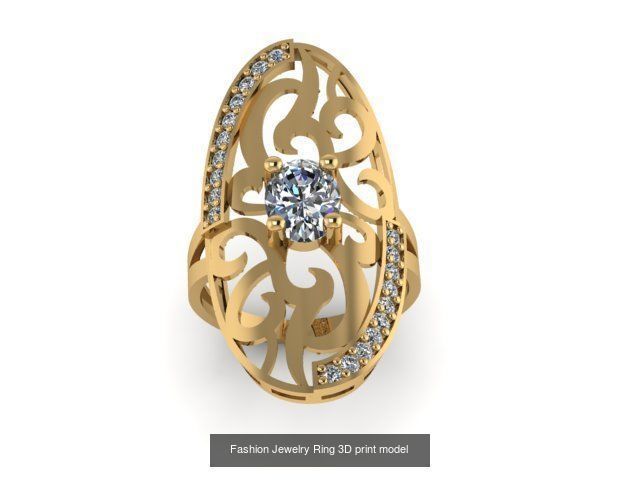 Fashion Jewelry Ring 3D print model 3D Model Collection_8