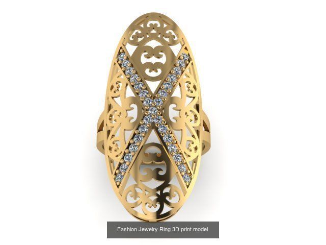 Fashion Jewelry Ring 3D print model 3D Model Collection_7
