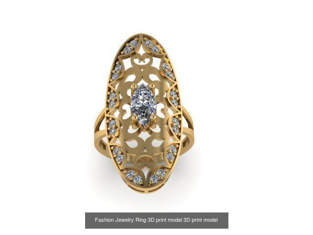 Fashion Jewelry Ring 3D print model 3D Model Collection_4