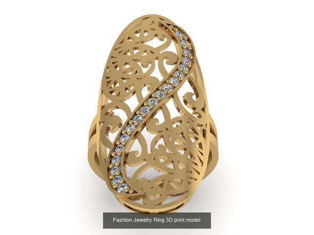 Fashion Jewelry Ring 3D print model 3D Model Collection_6