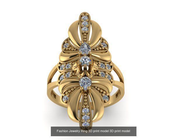 Fashion Jewelry Ring 3D print model 3D Model Collection_5