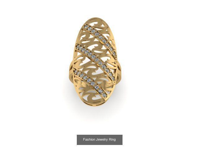 Fashion Jewelry Ring 3D print model 3D Model Collection_12