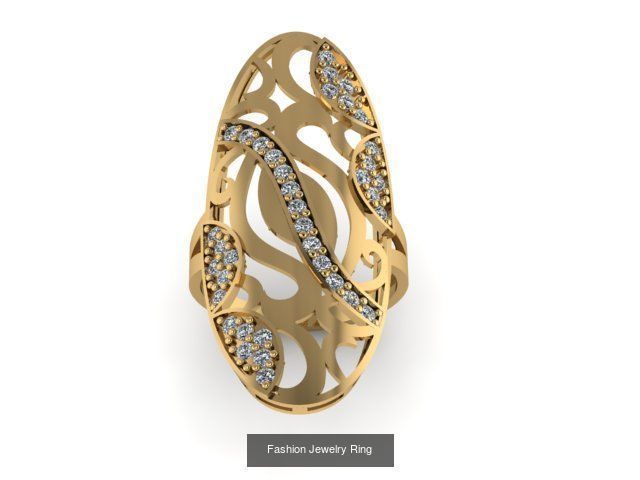Fashion Jewelry Ring 3D print model 3D Model Collection_10