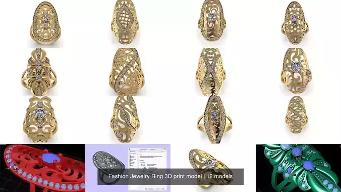 Fashion Jewelry Ring 3D print model