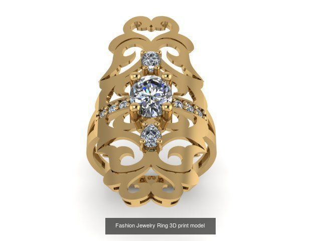 Fashion Jewelry Ring 3D print model 3D Model Collection_9