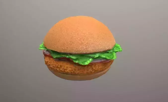 fried chicken sandwich Low Poly Low-poly 3D model
