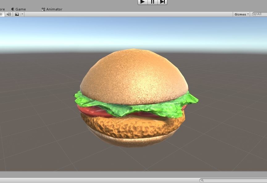 fried chicken sandwich Low Poly Low-poly 3D model_2
