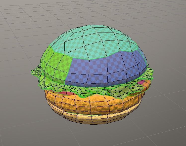 fried chicken sandwich Low Poly Low-poly 3D model_5