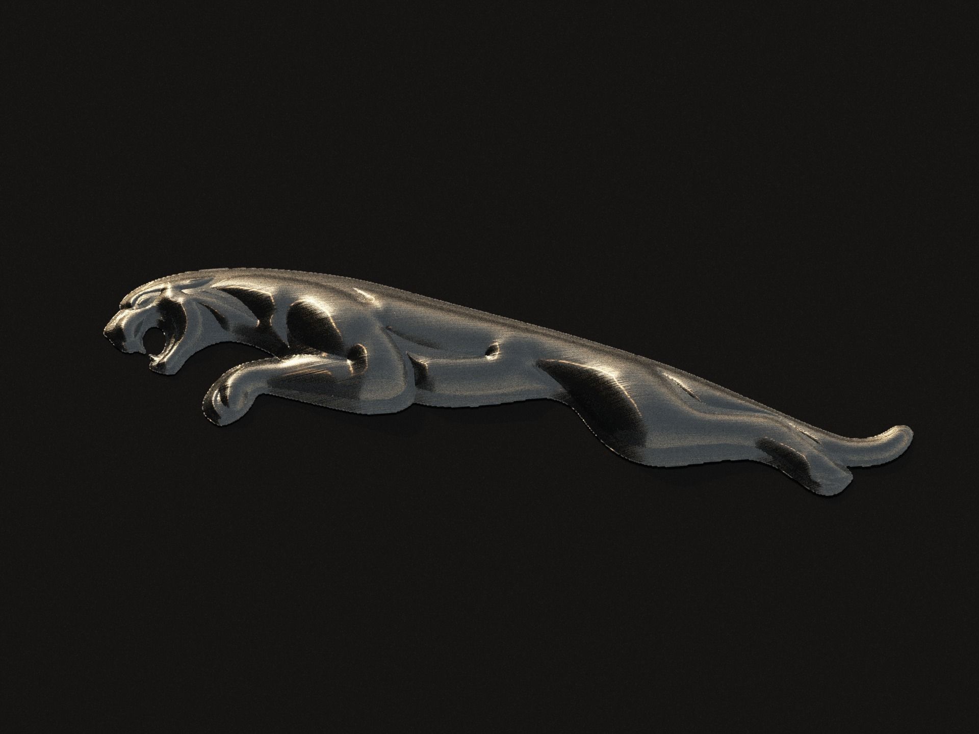 Jaguar panther logo 3D print model 3D print model_2