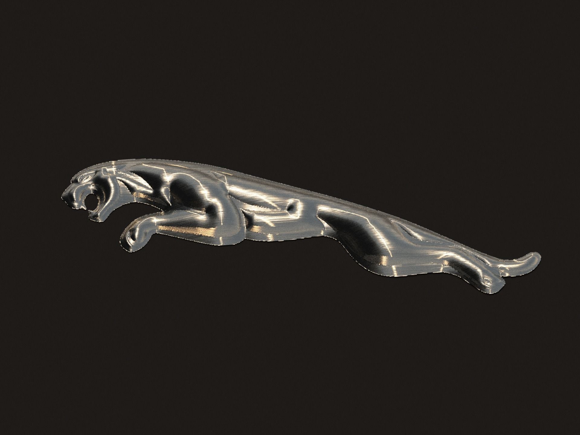 Jaguar panther logo 3D print model 3D print model_3