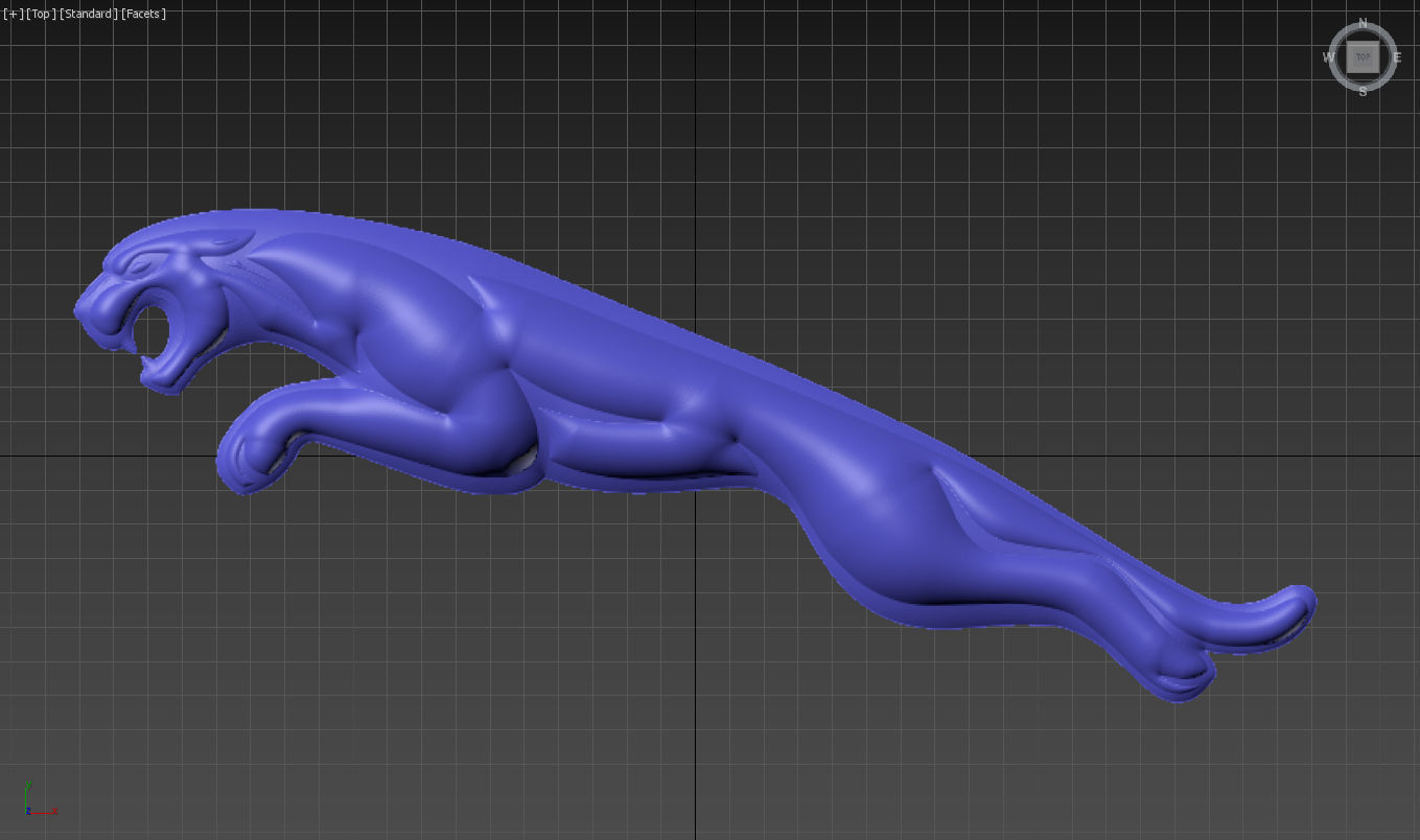 Jaguar panther logo 3D print model 3D print model_4