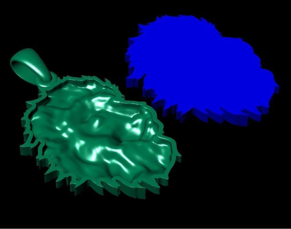 LION head pendant  3D print model_9
