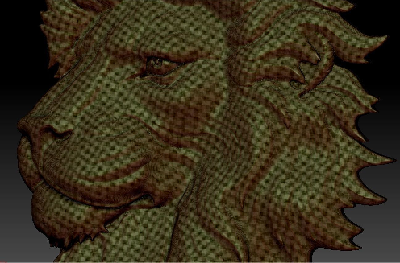 LION head pendant  3D print model_11