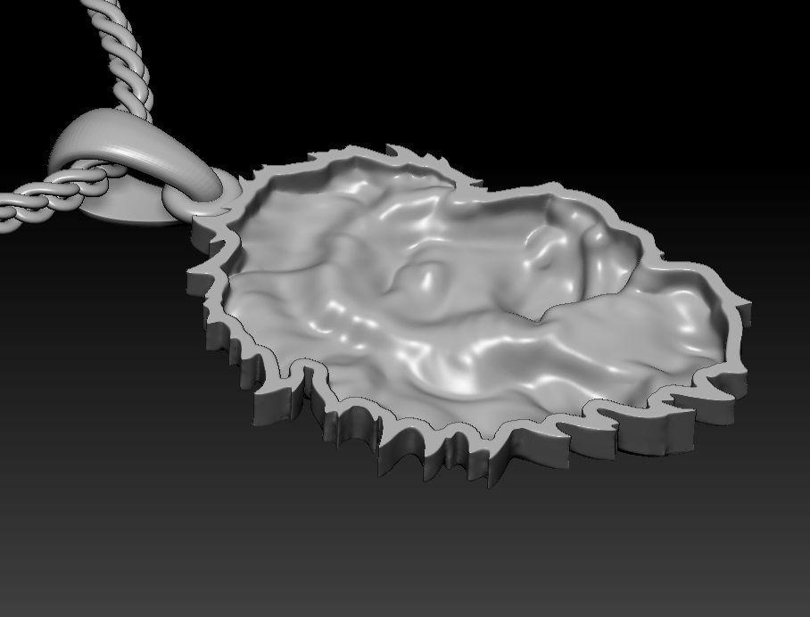 LION head pendant  3D print model_15