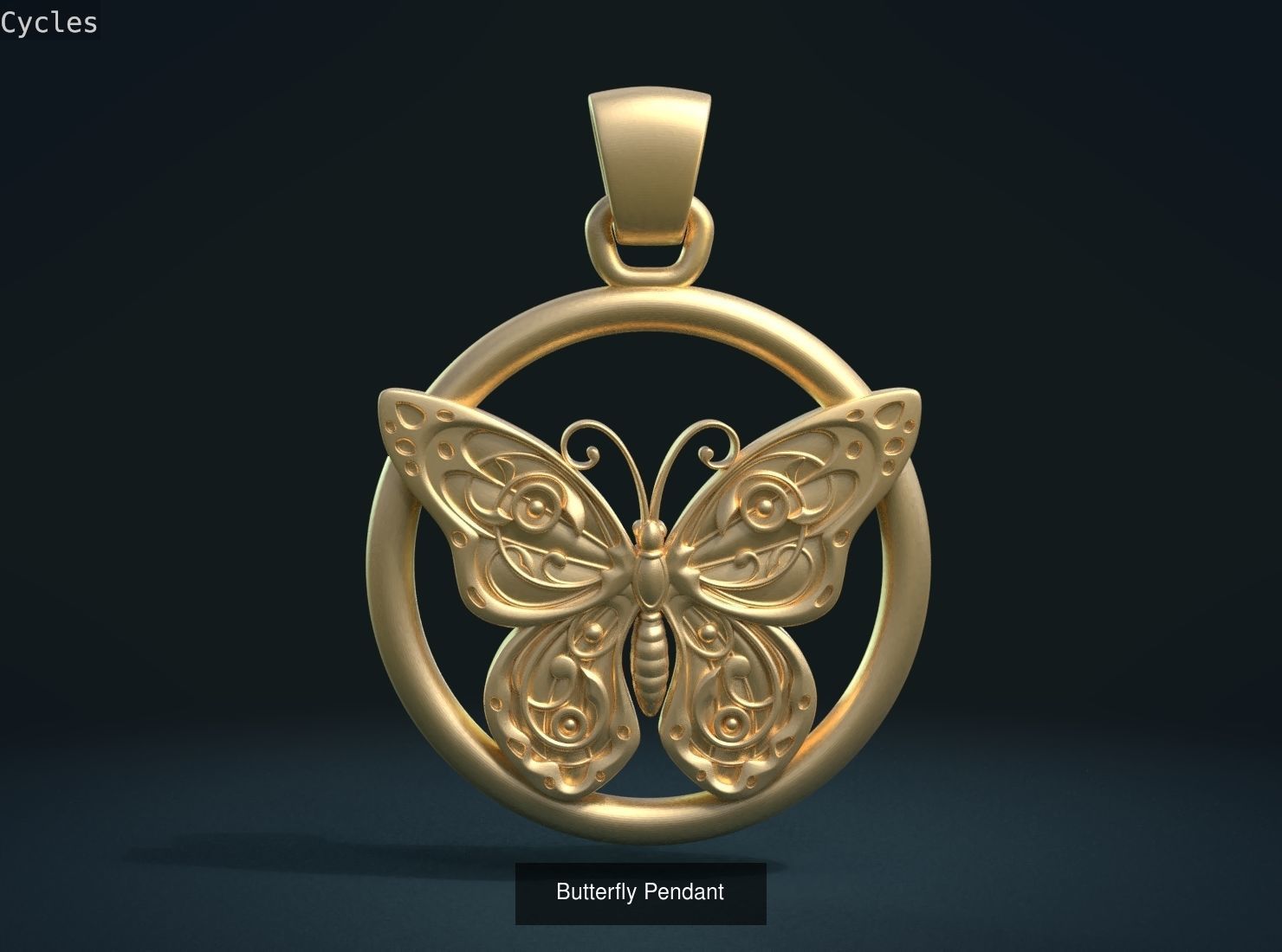 Pendants gold dragonfly pendant 3D Model Collection_6