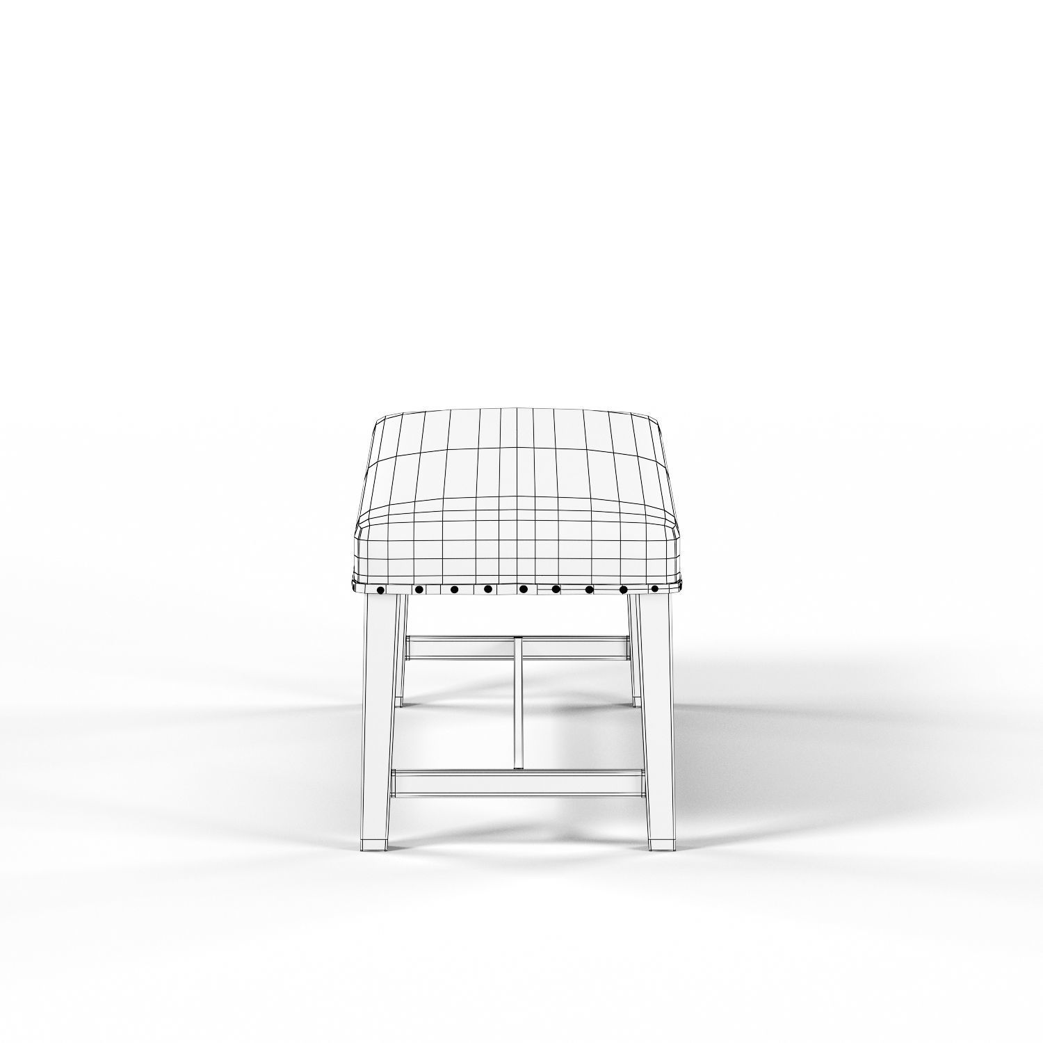 Maison Rouge Carson Caramel Rectangular Table Dining Set Low-poly 3D model_20