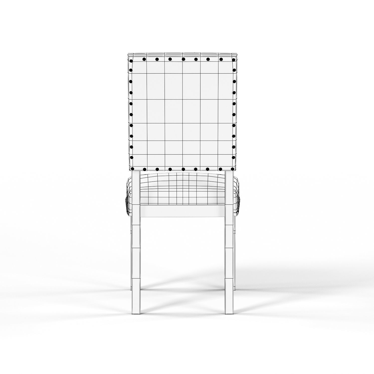 Maison Rouge Carson Caramel Rectangular Table Dining Set Low-poly 3D model_18