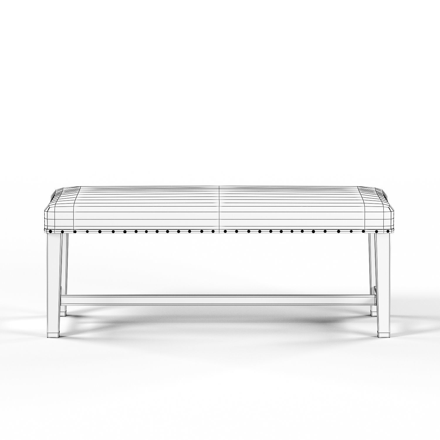 Maison Rouge Carson Caramel Rectangular Table Dining Set Low-poly 3D model_19