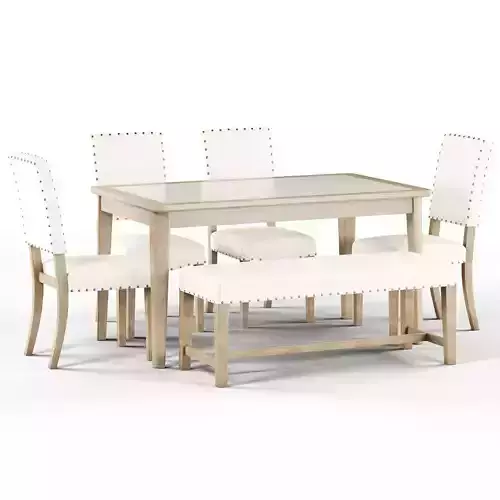 Maison Rouge Carson Caramel Rectangular Table Dining Set Low-poly 3D model