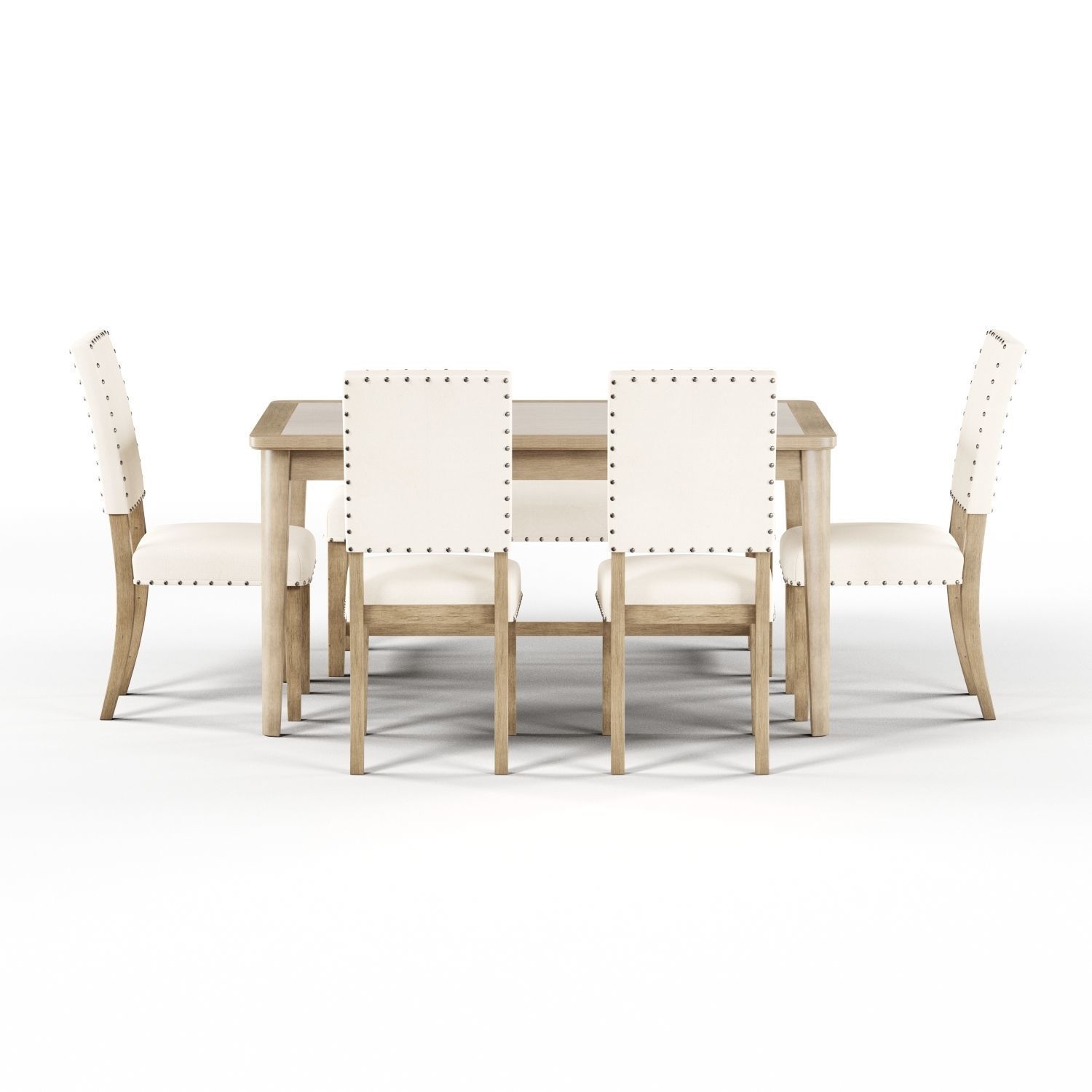 Maison Rouge Carson Caramel Rectangular Table Dining Set Low-poly 3D model_3