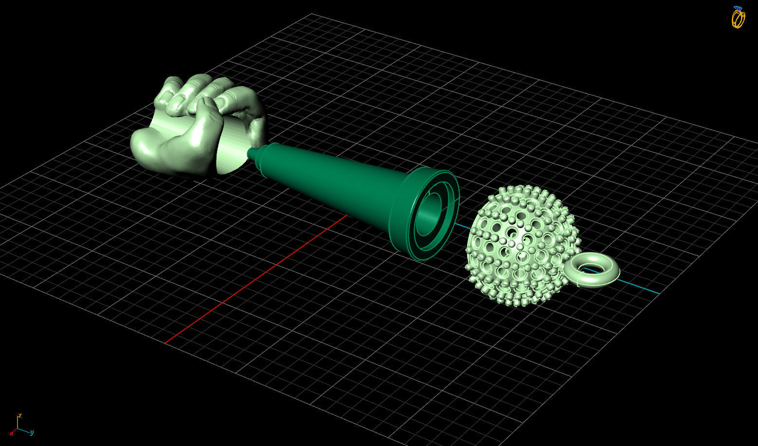 Pendant Microphone Karaoke  3D print model_2