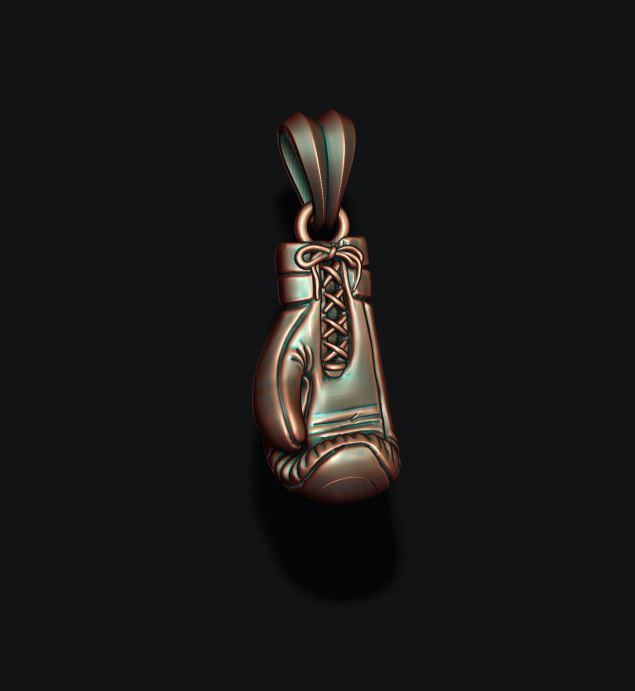 boxing gloves pendant 3D print model_4
