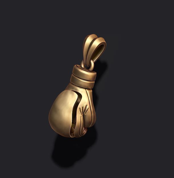 boxing gloves pendant 3D print model_3