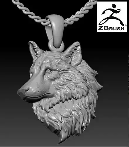 Wolf  head pendant  3D print model