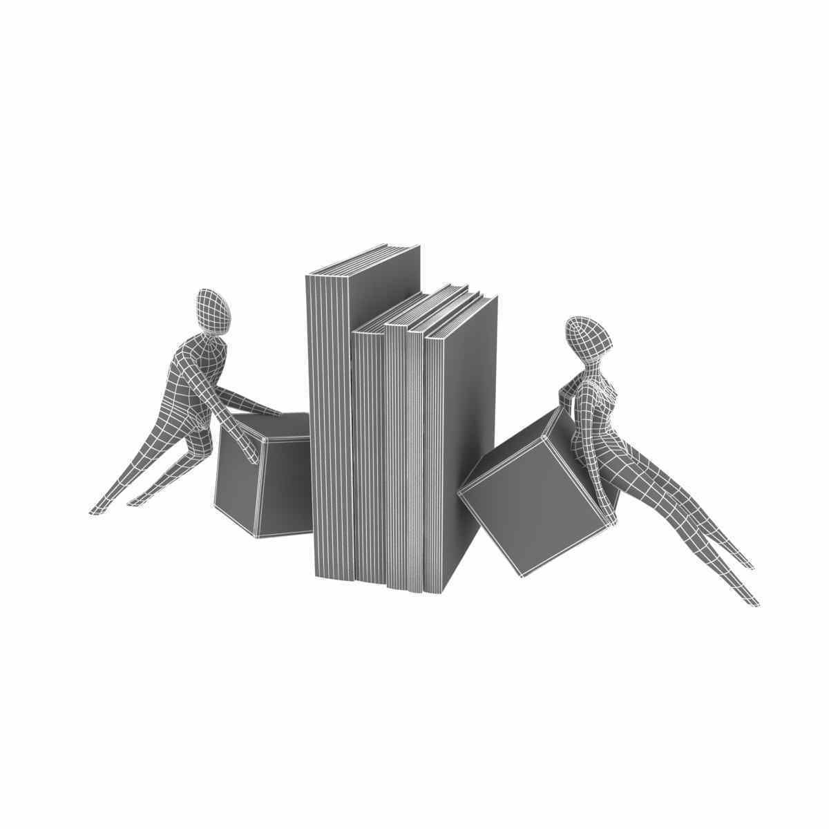 Gardeco ANTE and RETRO CYBUS Bronze bookend 3d model 3D model_8