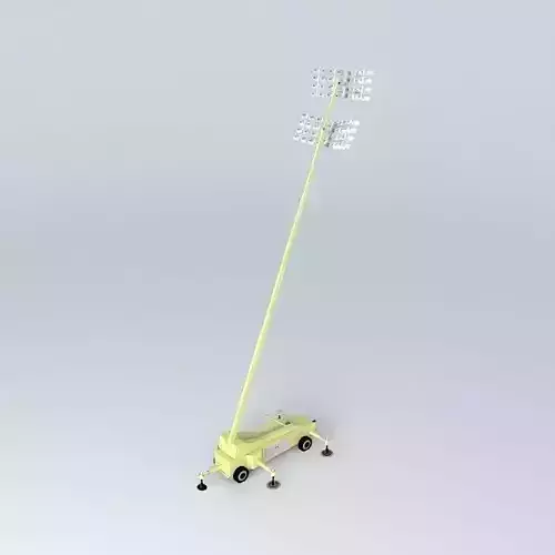 Portable Flood Light Tower Free 3D model