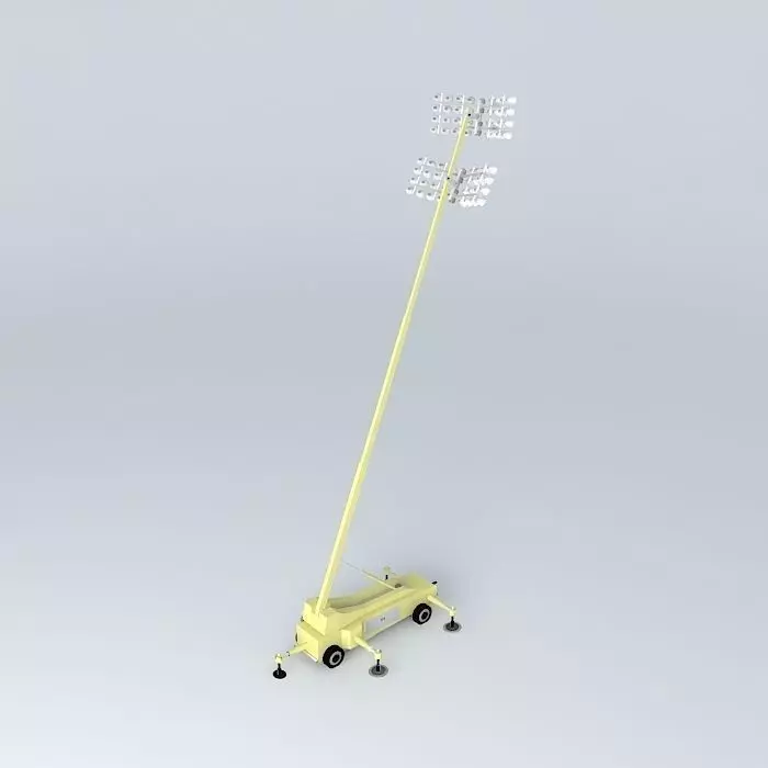 Portable Flood Light Tower Free 3D model_0