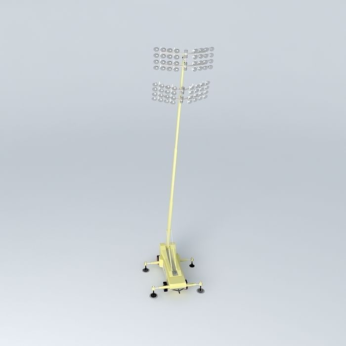 Portable Flood Light Tower Free 3D model_2