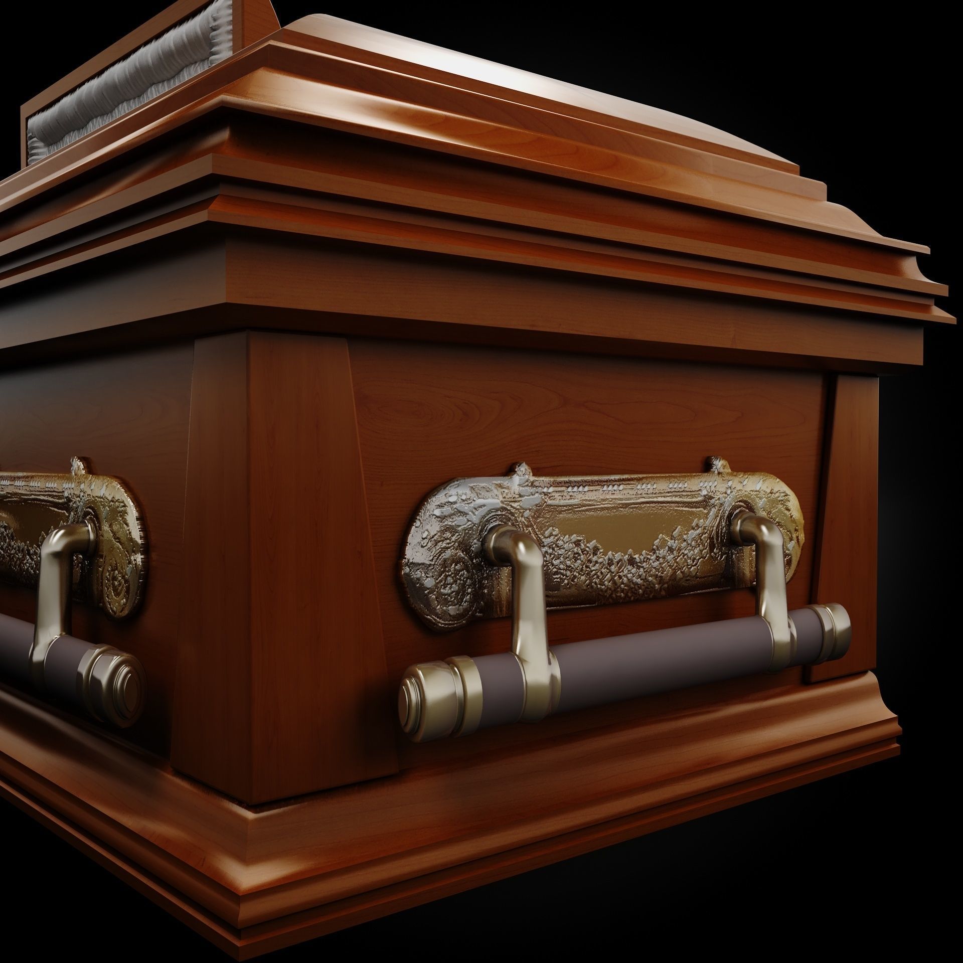 High Def Classic Coffin Wood Modern 3D model_7