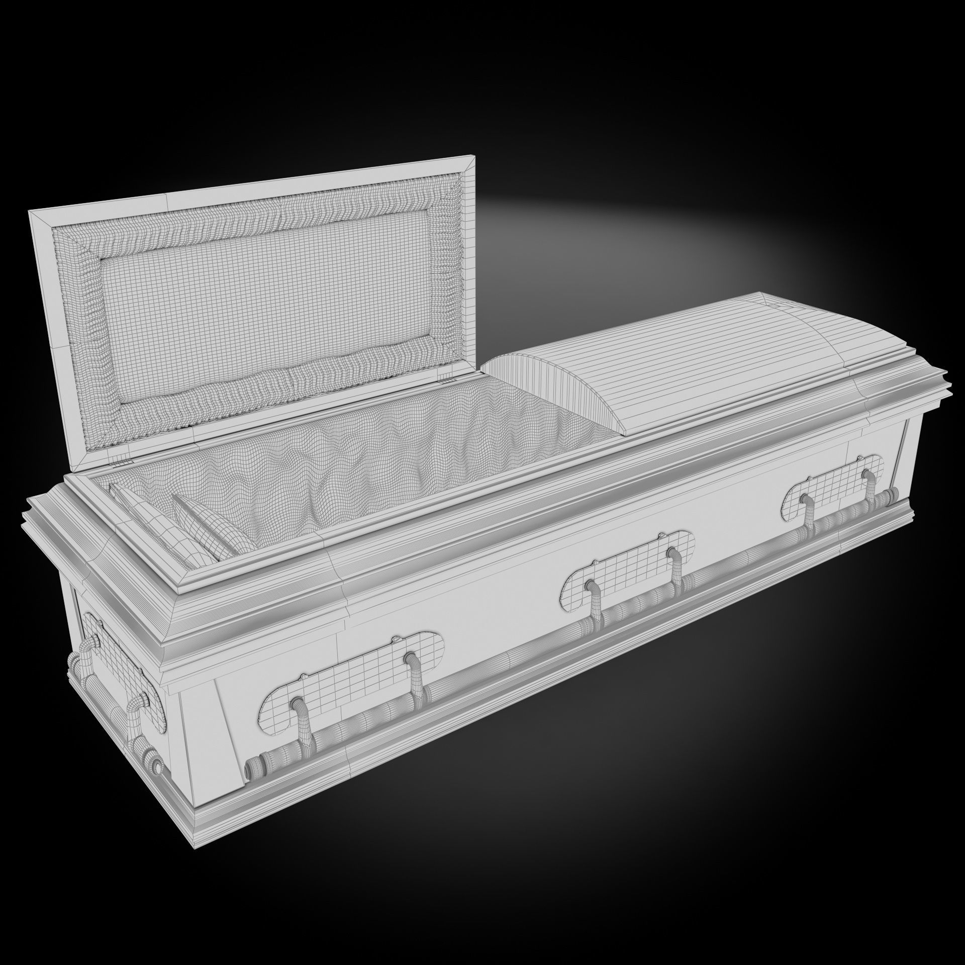 High Def Classic Coffin Wood Modern 3D model_23