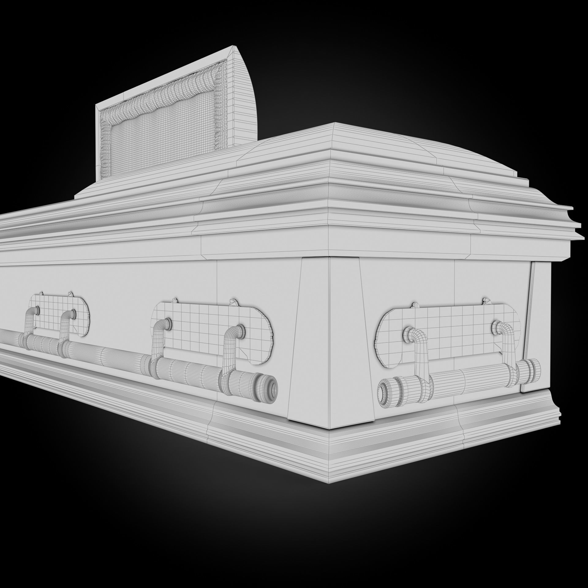 High Def Classic Coffin Wood Modern 3D model_20