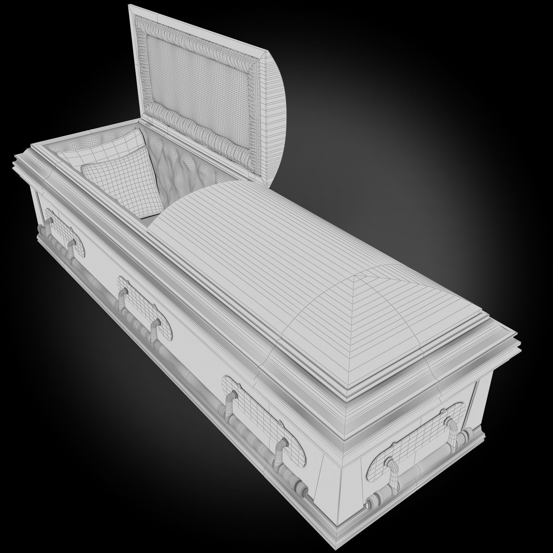 High Def Classic Coffin Wood Modern 3D model_19