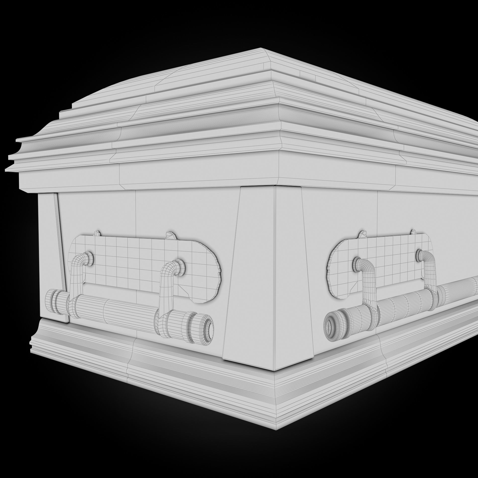High Def Classic Coffin Wood Modern 3D model_17