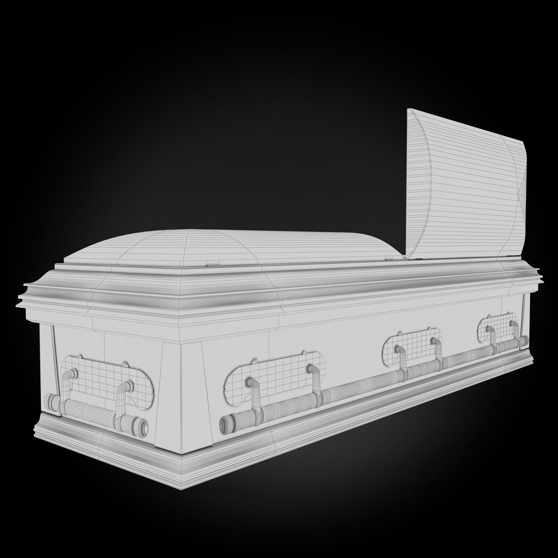 High Def Classic Coffin Wood Modern 3D model_16