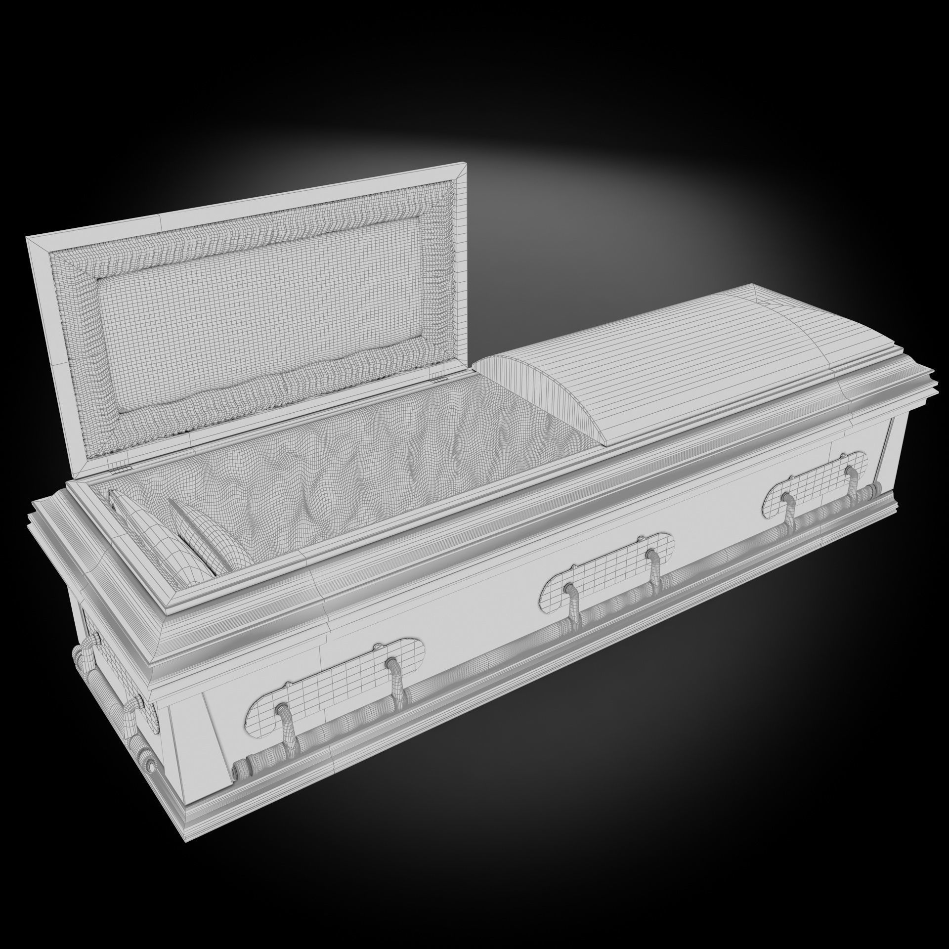 High Def Classic Coffin Wood Modern 3D model_22