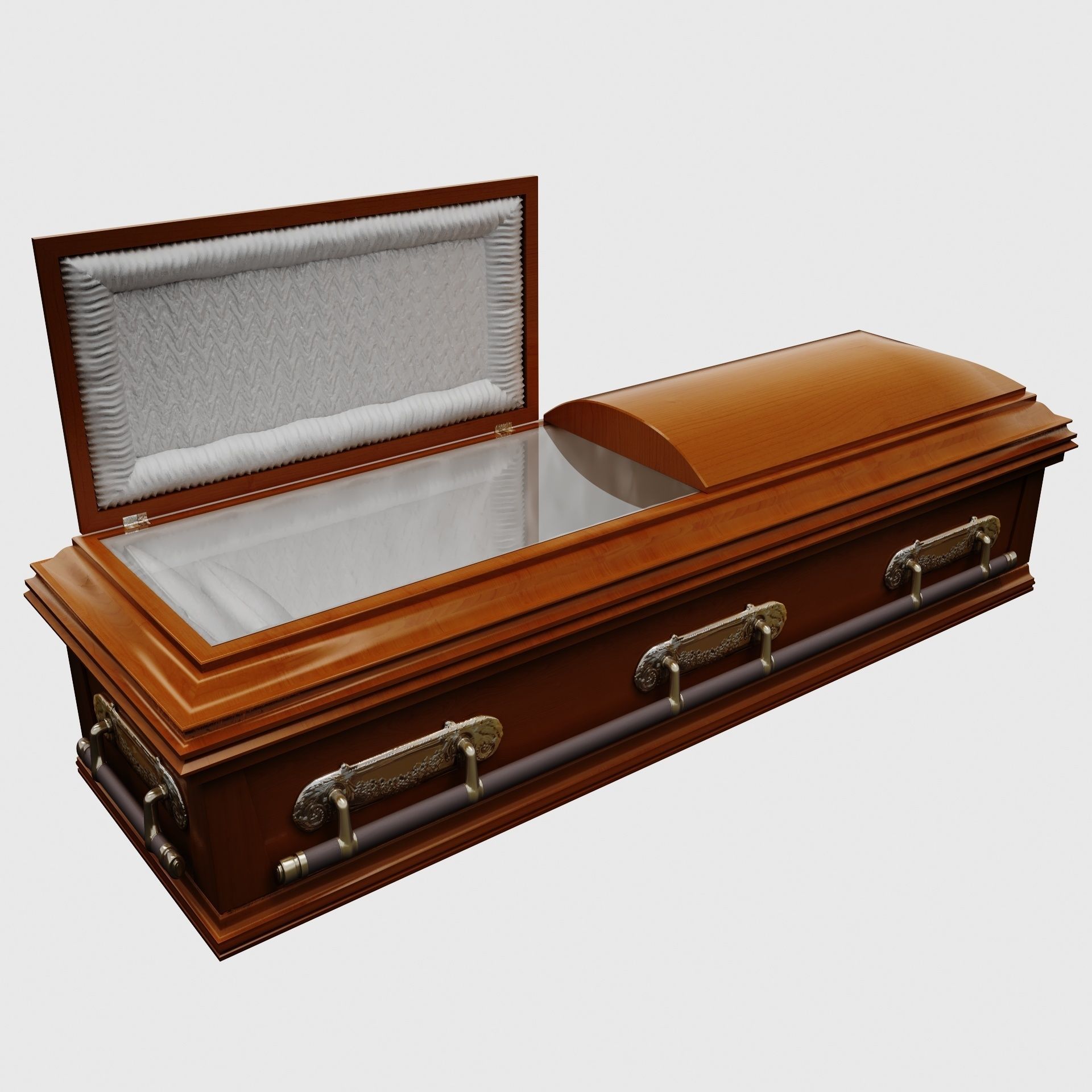 High Def Classic Coffin Wood Modern 3D model_13