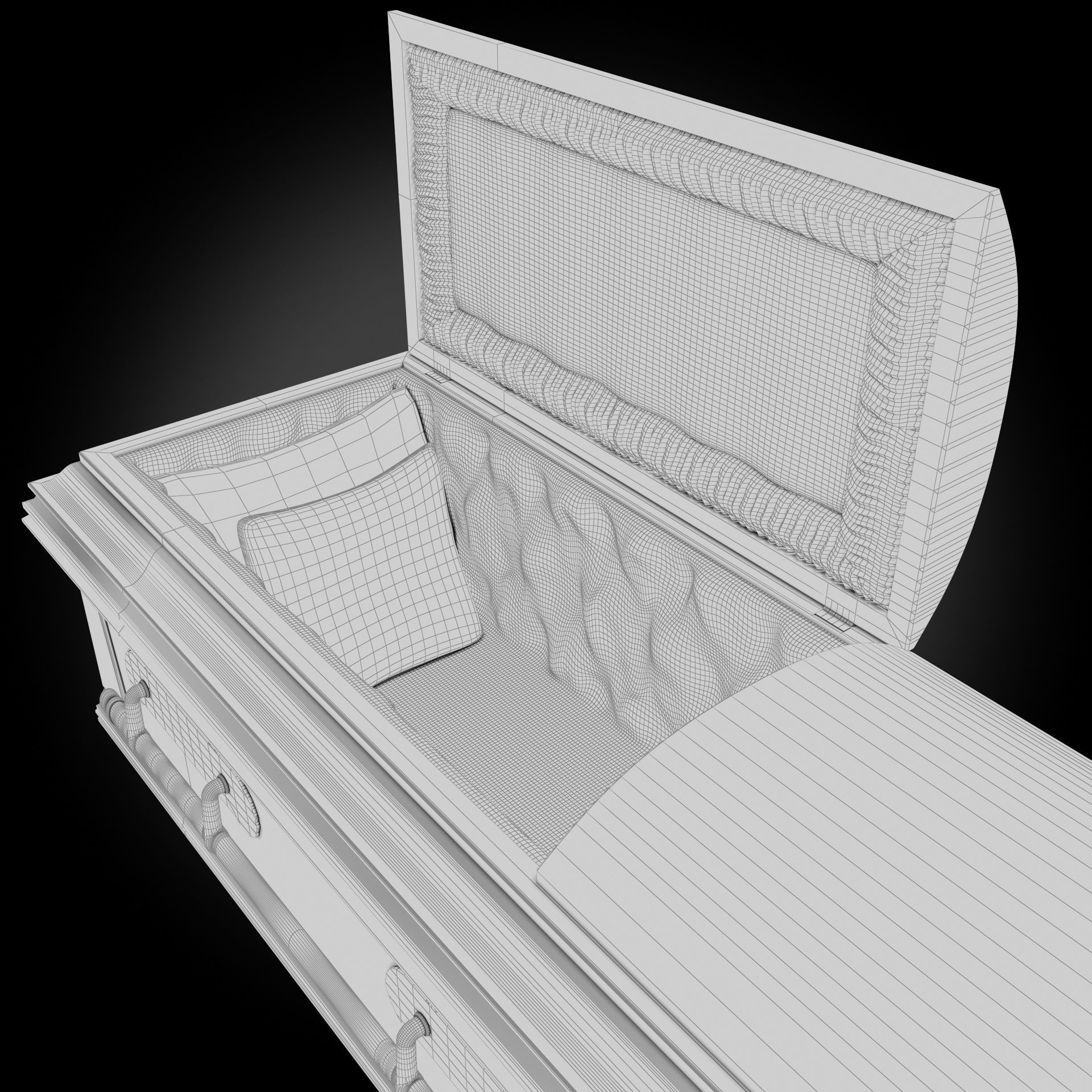 High Def Classic Coffin Wood Modern 3D model_24