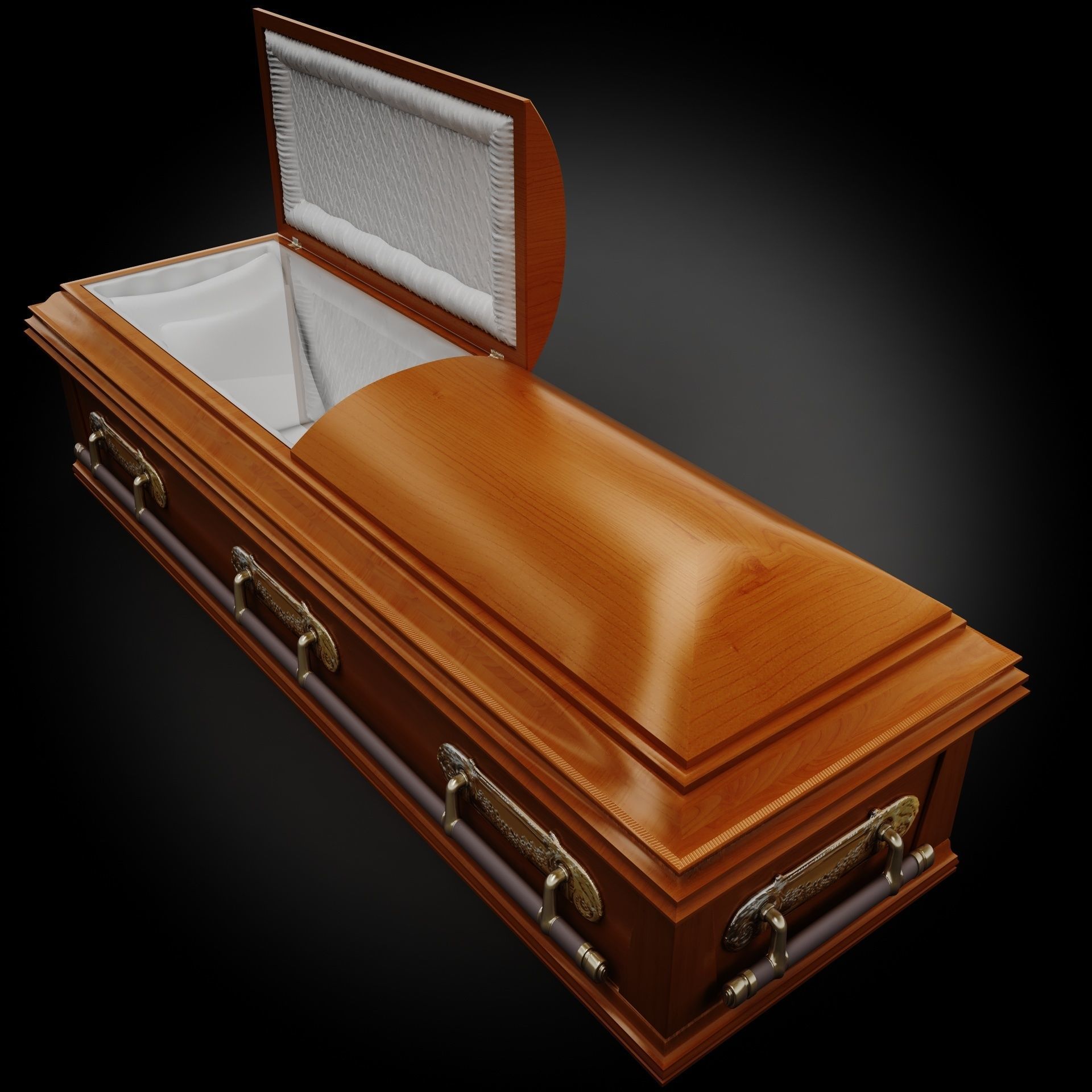 High Def Classic Coffin Wood Modern 3D model_1