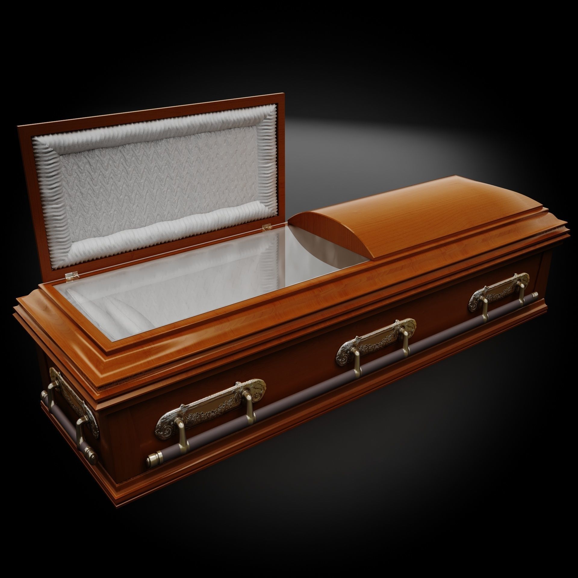 High Def Classic Coffin Wood Modern 3D model_10