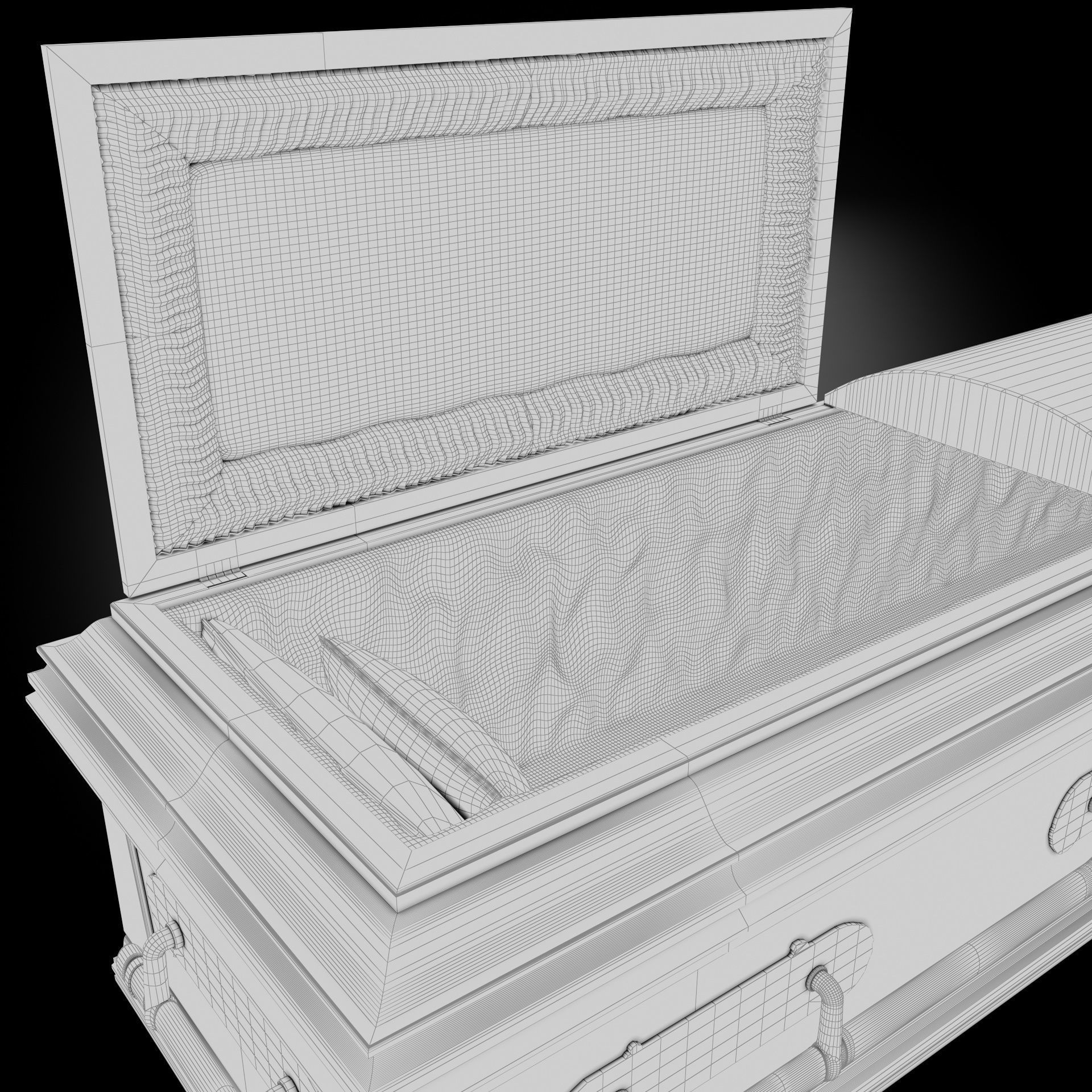 High Def Classic Coffin Wood Modern 3D model_25