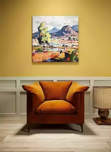 Leather orange armchair