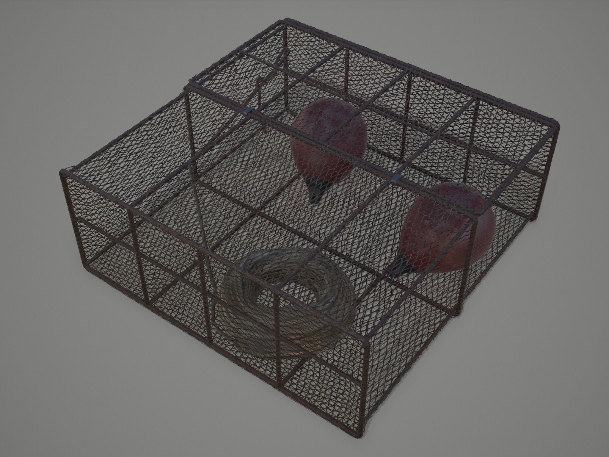 Crab and Lobster Traps - PBR and Game Ready Low-poly 3D model_13