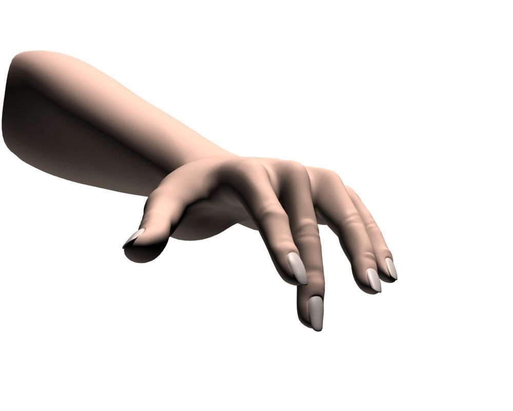 Female hand 04 3D model_4