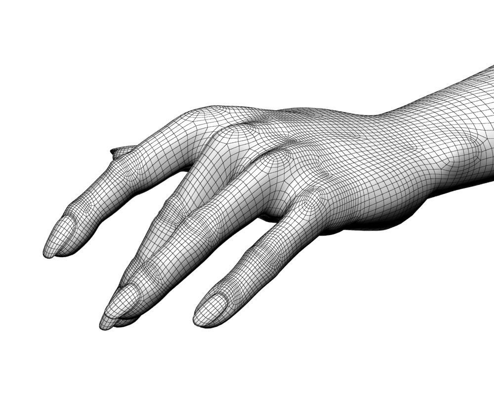 Female hand 04 3D model_1